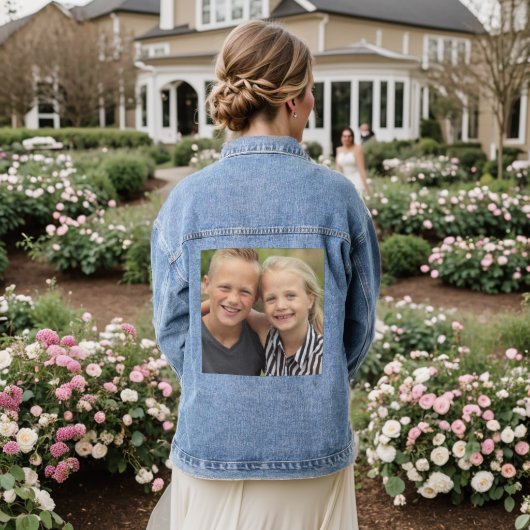 Creëer Uw eigen foto Denim Jacket (Huwelijk Achterkant)