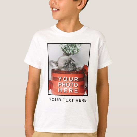 Creëer Uw eigen foto en aangepaste tekst T-shirt (Voorkant)