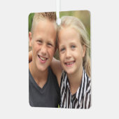 Creëer Uw eigen foto Metal Square Ornament (Voorkant links)