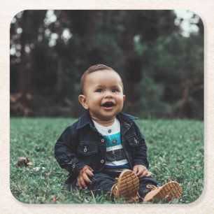 Creëer Uw eigen foto Vierkante Kartonnen Onderzetter