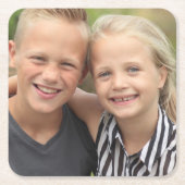 Creëer Uw eigen foto Vierkante Kartonnen Onderzetter (Voorkant)