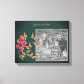 Creëer Uw eigen foto vlinders en bloem Lijst Canvas Afdruk (Voorkant)