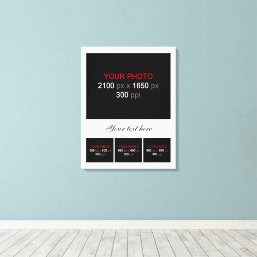 Creëer Uw eigen fotocollage 004 Canvas Afdruk (Insitu (Houten vloer))