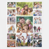 Creëer Uw Eigen Fotocollage 15 Afbeeldingen Wit Fleece Deken (Voorkant)