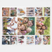 Creëer Uw Eigen Fotocollage 15 Afbeeldingen Wit Fleece Deken (Voorkant (Horizontaal))