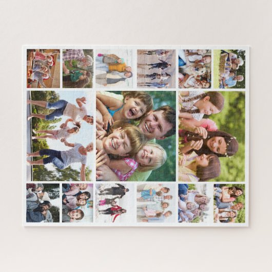 Creëer Uw Eigen Fotocollage 15 Afbeeldingen Wit Legpuzzel (Horizontaal)