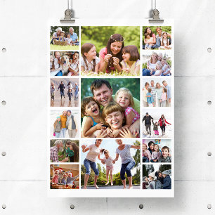 Creëer Uw Eigen Fotocollage 15 Afbeeldingen Wit Poster