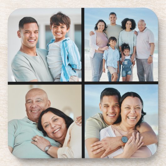 Creëer Uw eigen fotocollage 4 Bier Onderzetter (Voorkant)