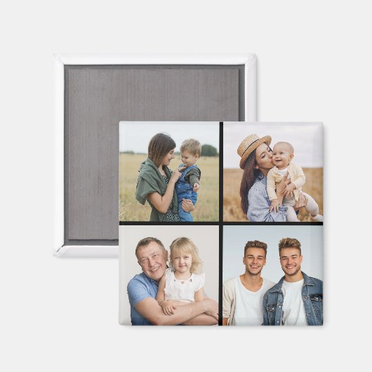 Creëer Uw eigen fotocollage 4 Magneet (Voorkant / Achterkant)
