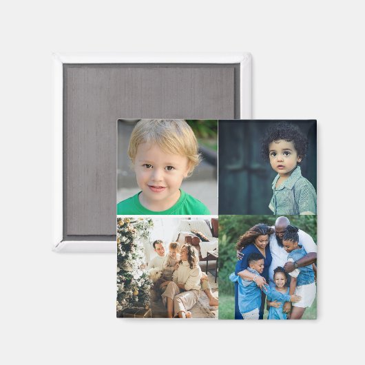 Creëer Uw eigen fotocollage 4 Magneet (Voorkant / Achterkant)
