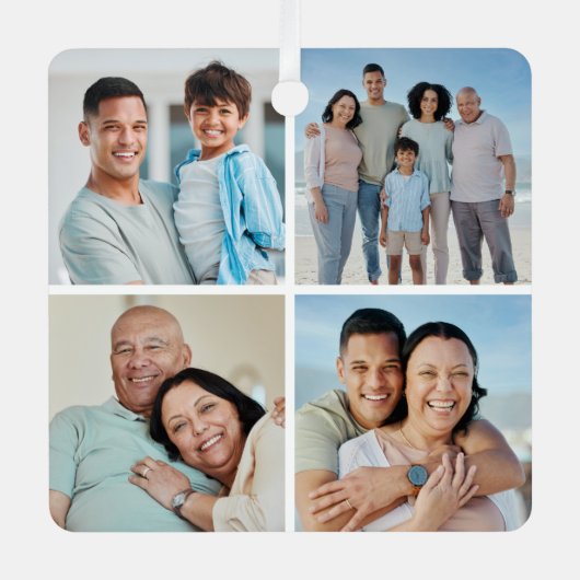 Creëer Uw eigen fotocollage 4 Metalen Ornament (Voorkant)