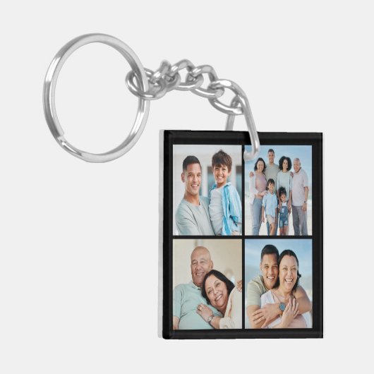 Creëer Uw eigen fotocollage 4 Sleutelhanger (Voorkant Links)