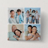 Creëer Uw eigen fotocollage 4 Vierkante Button 5,1 Cm (Voorkant)