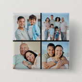 Creëer Uw eigen fotocollage 4 Vierkante Button 5,1 Cm (Voorkant)