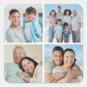 Creëer Uw eigen fotocollage 4 Vierkante Sticker