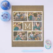 Creëer Uw eigen fotocollage - 6 foto's Monogram Flyer (Enkel)