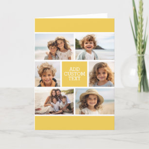Creëer Uw eigen fotocollage - 6 foto's Monogram Notitiekaartje