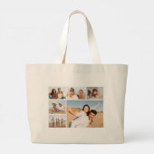 Creëer Uw eigen fotocollage 6 Grote Tote Bag (Achterkant)