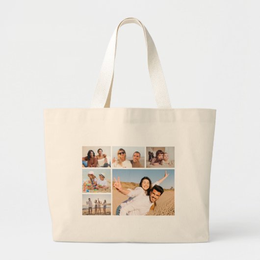Creëer Uw eigen fotocollage 6 Grote Tote Bag (Voorkant)