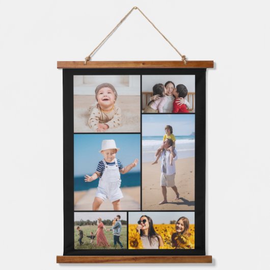 Creëer Uw eigen fotocollage 6 Hangend Wandkleed (Voorkant)