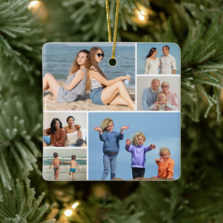 Creëer Uw eigen fotocollage 6 Keramisch Ornament