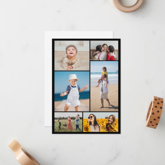 Creëer Uw eigen fotocollage 6 Notitiekaartje (Voorkant / Achterkant in situ)