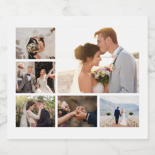 Creëer Uw eigen fotocollage 6 Sparkling Wijnetiket (Enkel label)