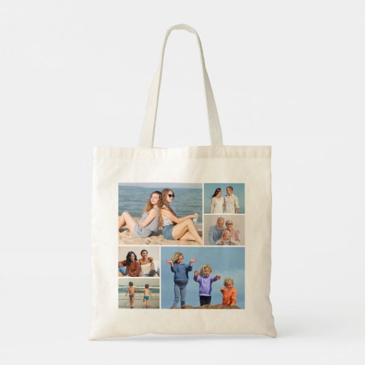 Creëer Uw eigen fotocollage 6 Tote Bag (Achterkant)
