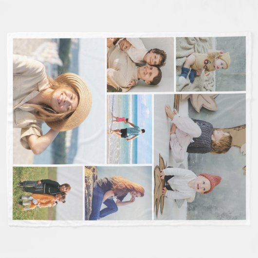 Creëer Uw eigen fotocollage 7 Fleece Deken (Voorkant (Horizontaal))