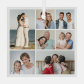 Creëer Uw eigen fotocollage 7 Glas Ornament (Achterkant)