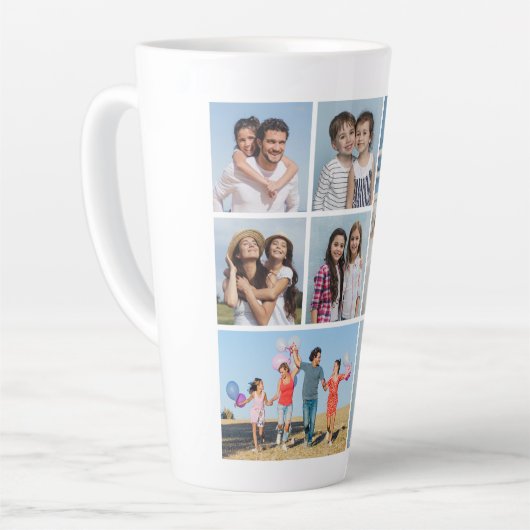 Creëer Uw eigen fotocollage 7 Latte Mok (Linkerhoek)