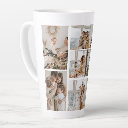 Creëer Uw eigen fotocollage 7 Latte Mok (Linkerhoek)