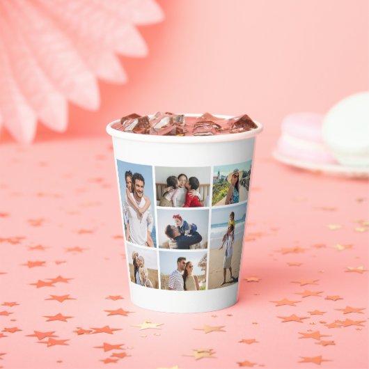 Creëer Uw eigen fotocollage 7 Papieren Bekers (Insitu)