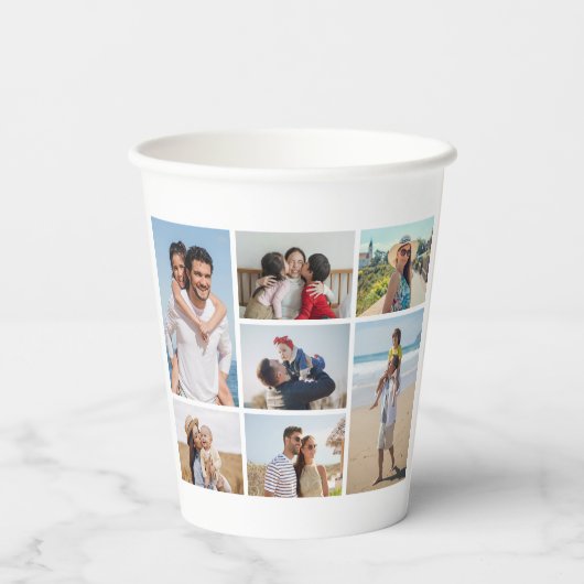 Creëer Uw eigen fotocollage 7 Papieren Bekers (Achterkant)