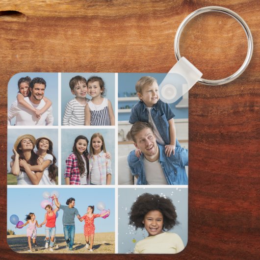 Creëer Uw eigen fotocollage 7 Sleutelhanger (Achterkant)