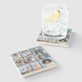 Creëer Uw eigen fotocollage 7 Stenen Onderzetter (Zijkant)