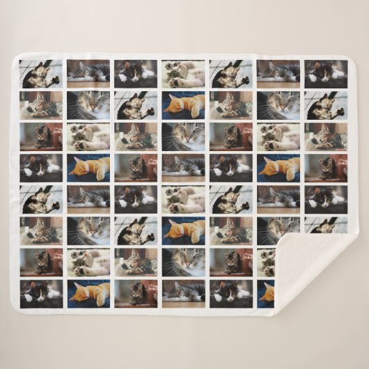 Creëer Uw eigen fotocollage 8 Afbeeldingen op wit Sherpa Deken (Voorkant (horizontaal))