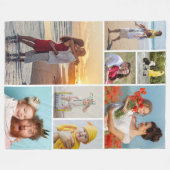 Creëer Uw eigen fotocollage 8 Fleece Deken (Voorkant (Horizontaal))