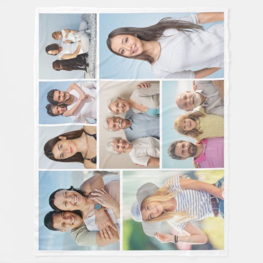 Creëer Uw eigen fotocollage 8 Fleece Deken (Voorkant)