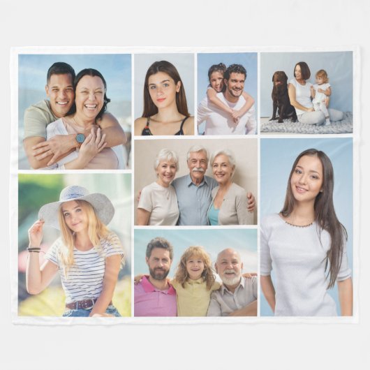 Creëer Uw eigen fotocollage 8 Fleece Deken (Voorkant (Horizontaal))