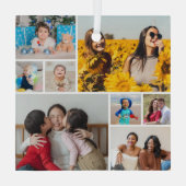 Creëer Uw eigen fotocollage 8 Glas Ornament (Achterkant)