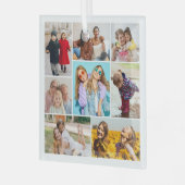 Creëer Uw eigen fotocollage 8 Glas Ornament (Voorkant links)