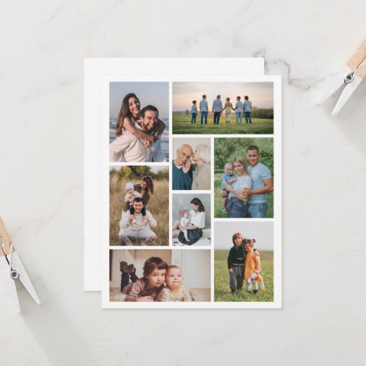 Creëer Uw eigen fotocollage 8 Kaart (Voorkant / Achterkant in situ)