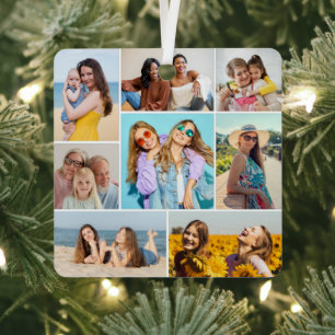 Creëer Uw eigen fotocollage 8 Metalen Ornament