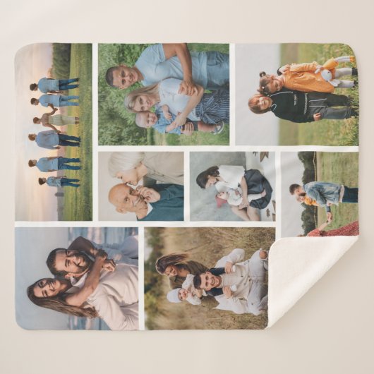 Creëer Uw eigen fotocollage 8 Sherpa Deken (Voorkant (horizontaal))