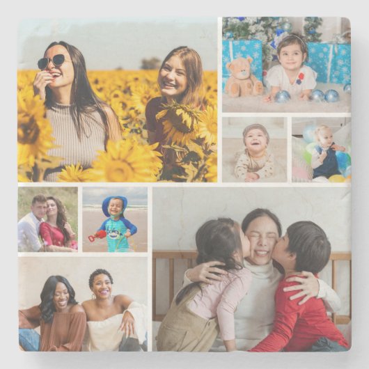 Creëer Uw eigen fotocollage 8 Stenen Onderzetter (Voorkant)