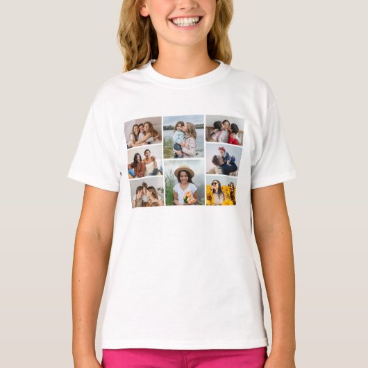 Creëer Uw eigen fotocollage 8 T-shirt (Voorkant)
