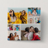 Creëer Uw eigen fotocollage 8 Vierkante Button 5,1 Cm (Voorkant)
