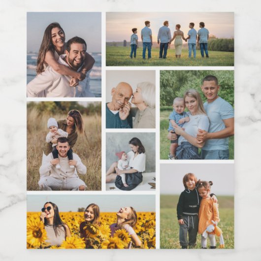 Creëer Uw eigen fotocollage 8 Wijn Etiket (Enkel label)