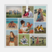 Creëer Uw eigen fotocollage 9 Glas Ornament (Achterkant)